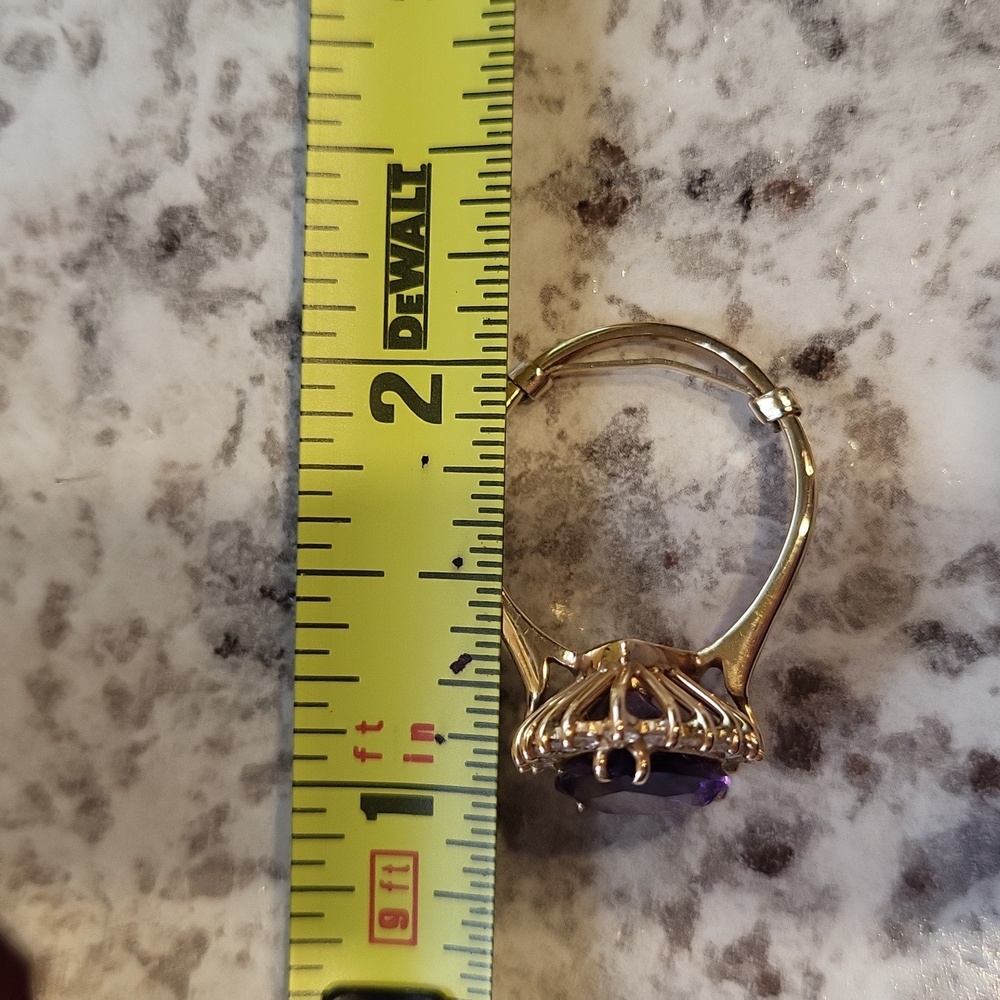 Genuine 14K Yellow Gold, Diamonds, & Amethyst Fine Jew… - Picture 13 of 16
